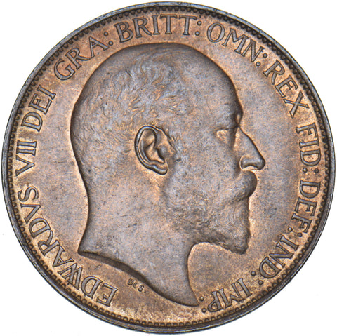 1904 Halfpenny - Edward VII British Bronze Coin - Superb