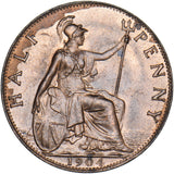 1904 Halfpenny - Edward VII British Bronze Coin - Very Nice