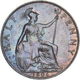 1906 Halfpenny - Edward VII British Bronze Coin - Very Nice