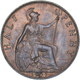 1907 Halfpenny - Edward VII British Bronze Coin - Superb