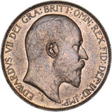 1908 Halfpenny - Edward VII British Bronze Coin - Superb