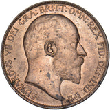 1908 Halfpenny - Edward VII British Bronze Coin - Superb