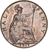 1911 Halfpenny - George V British Bronze Coin - Superb