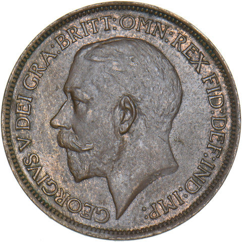 1913 Halfpenny - George V British Bronze Coin - Very Nice