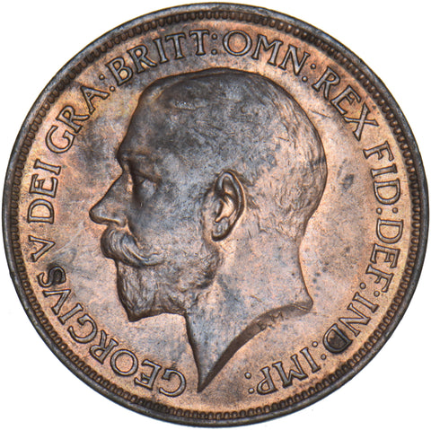 1914 Halfpenny - George V British Bronze Coin - Very Nice