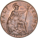 1919 Halfpenny - George V British Bronze Coin - Superb