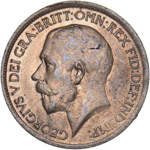 1919 Halfpenny - George V British Bronze Coin - Very Nice