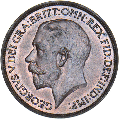 1922 Halfpenny - George V British Bronze Coin - Very Nice