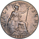 1923 Halfpenny - George V British Bronze Coin - Very Nice