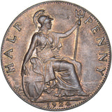1924 Halfpenny - George V British Bronze Coin - Superb
