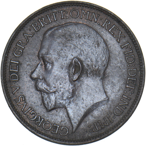 1924 Halfpenny - George V British Bronze Coin - Very Nice