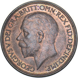 1925 Halfpenny (Modified Effigy) - George V British Bronze Coin - Superb