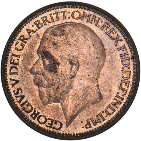 1926 Halfpenny - George V British Bronze Coin - Very Nice