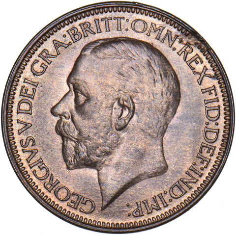 1927 Halfpenny - George V British Bronze Coin - Superb