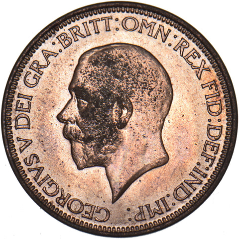 1929 Halfpenny - George V British Bronze Coin - Very Nice
