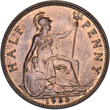 1933 Halfpenny - George V British Bronze Coin - Very Nice
