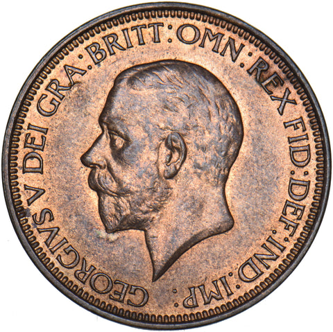 1933 Halfpenny - George V British Bronze Coin - Superb