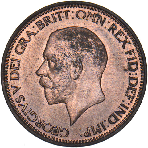 1934 Halfpenny - George V British Bronze Coin - Very Nice