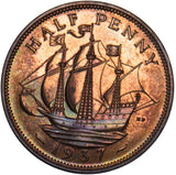 1937 Proof Halfpenny - George VI British Bronze Coin - Superb