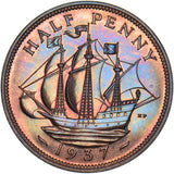 1937 Proof Halfpenny - George VI British Bronze Coin - Superb