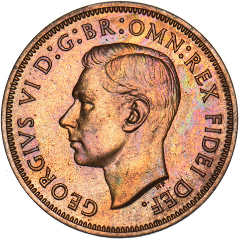 1950 Proof Halfpenny - George VI British Bronze Coin - Superb