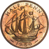 1950 Proof Halfpenny - George VI British Bronze Coin - Superb