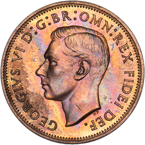 1950 Proof Halfpenny - George VI British Bronze Coin - Superb