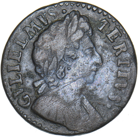 1699 Farthing - William III British Copper Coin