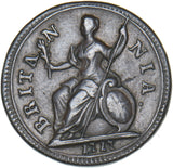 1717 Farthing - George I British Copper Coin - Very Nice