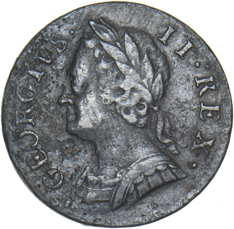1746 Farthing - George II British Copper Coin