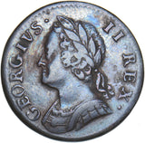 1754 Farthing - George II British Copper Coin - Nice