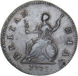 1775 Farthing - George III British Copper Coin - Nice