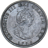 1799 Farthing - George III British Copper Coin - Nice