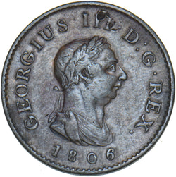 1806 Farthing - George III British Copper Coin