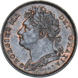 1821 Farthing - George IV British Copper Coin - Very Nice