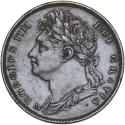 1822 Farthing - George IV British Copper Coin - Very Nice