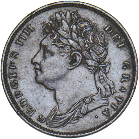 1822 Farthing - George IV British Copper Coin - Very Nice