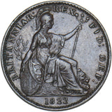 1822 Farthing - George IV British Copper Coin - Very Nice