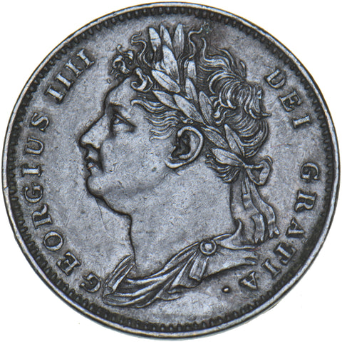 1822 Farthing - George IV British Copper Coin - Very Nice