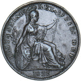 1822 Farthing - George IV British Copper Coin - Very Nice