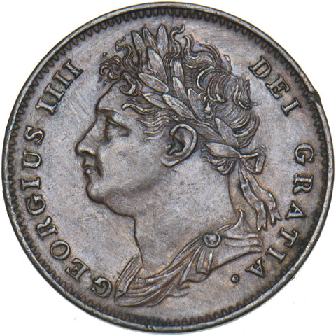 1825 Farthing - George IV British Copper Coin - Very Nice