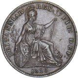 1825 Farthing - George IV British Copper Coin - Very Nice