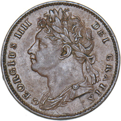 1825 Farthing - George IV British Copper Coin - Very Nice