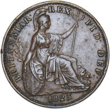 1825 Farthing - George IV British Copper Coin - Very Nice