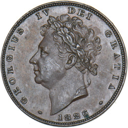 1826 Farthing - George IV British Copper Coin - Very Nice