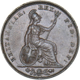 1826 Farthing - George IV British Copper Coin - Very Nice