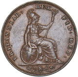 1837 Farthing - William IV British Copper Coin - Very Nice
