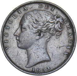 1853 Farthing - Victoria British Copper Coin - Nice