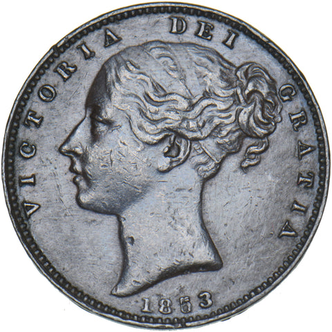 1853 Farthing - Victoria British Copper Coin - Nice