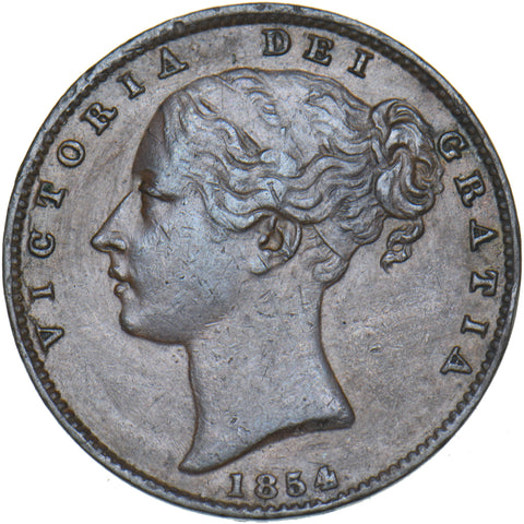 1854 Farthing - Victoria British Copper Coin - Nice